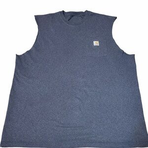 Carhartt Men’s 2XL Sleeveless Cut-Off Work Shirt Gray Pocket Tee Durable Casual
